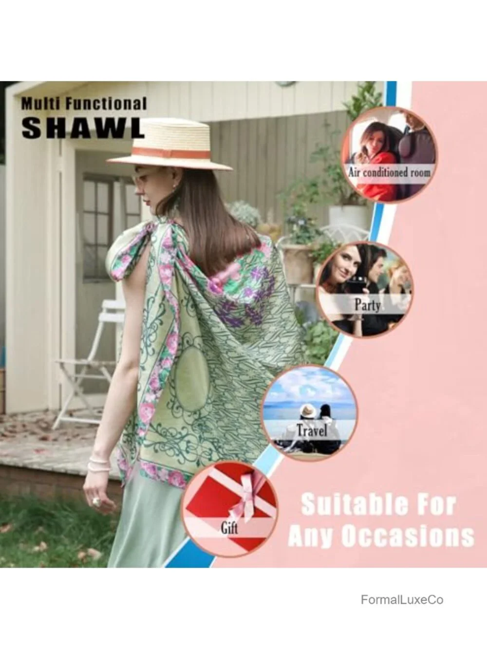 100% Mulberry Silk Shawl Wrap Lightweight Scarf Evening Wedding Party